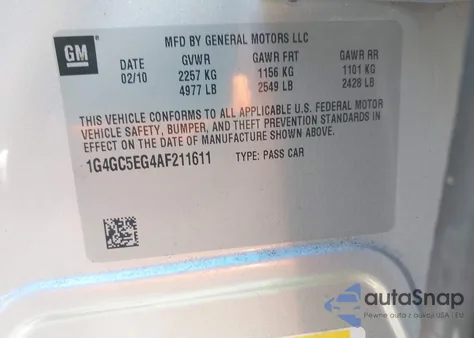 2010 Buick Lacrosse Cxl from USA, damaged, VIN 1G4GC5EG4AF211611